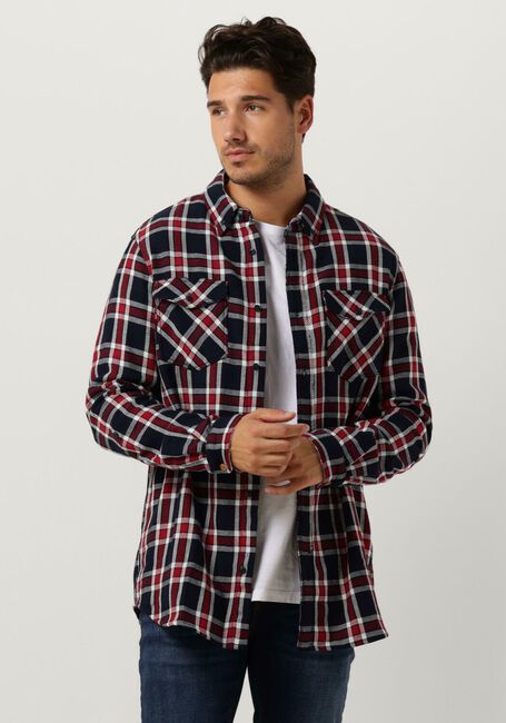 SCOTCH & SODA Surchemise ARCHIVE DOUBLE FACE TWILL CHECK Bleu foncé - large