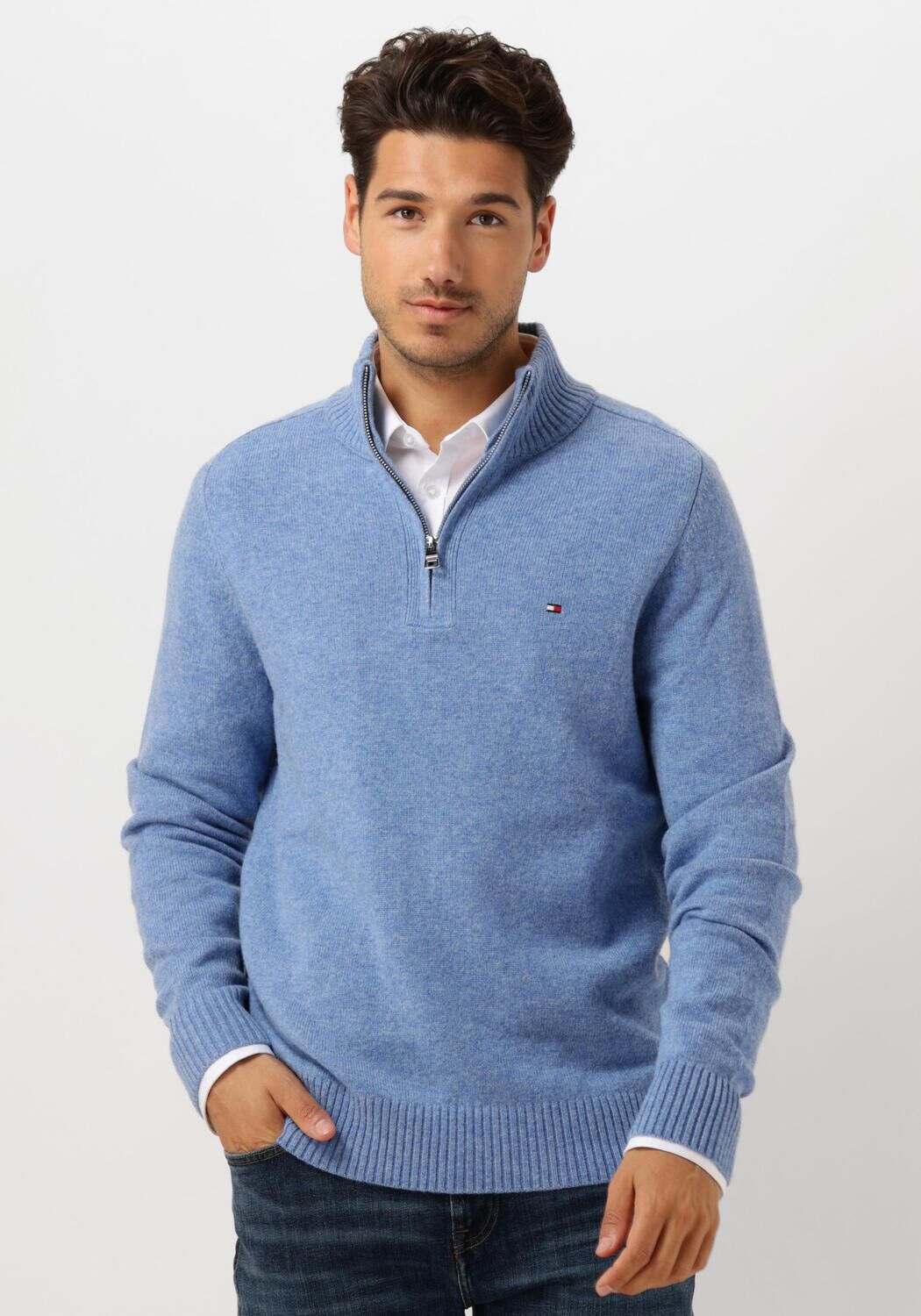 Tommy hilfiger lambswool zip mock sweater on sale
