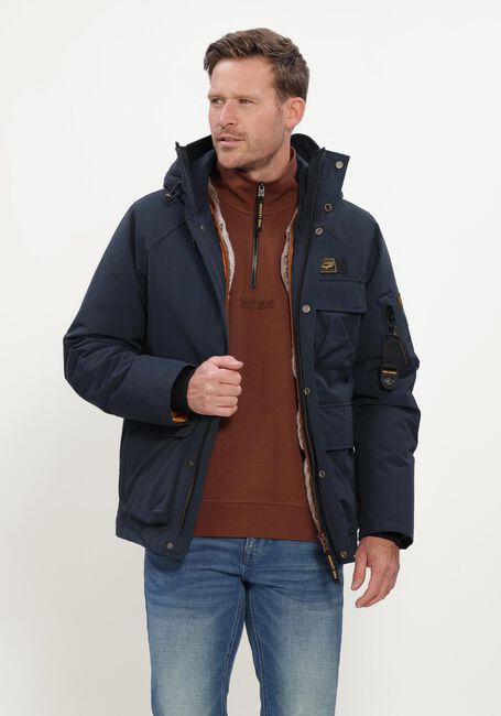 Donkerblauwe PME LEGEND Gewatteerde jas SEMI LONG JACKET YETCRAFT - large