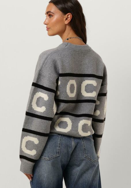 CO'COUTURE Pull ROW LOGO KNIT en gris - large