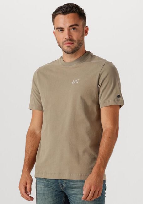 Beige CAST IRON T-shirt REGULAR FIT PEACHED JERSEY - large