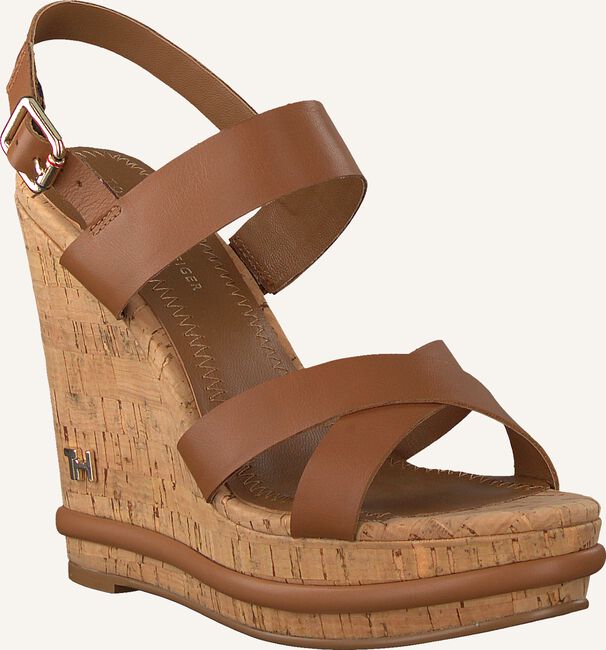 Cognac TOMMY HILFIGER Sandalen CORPORATE WEDGE Cognac TOMMY HILFIGER Sandalen CORPORATE WEDGE - large