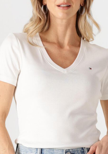 TOMMY HILFIGER T-shirt NEW SLIM CODY V-NK SS en blanc - large
