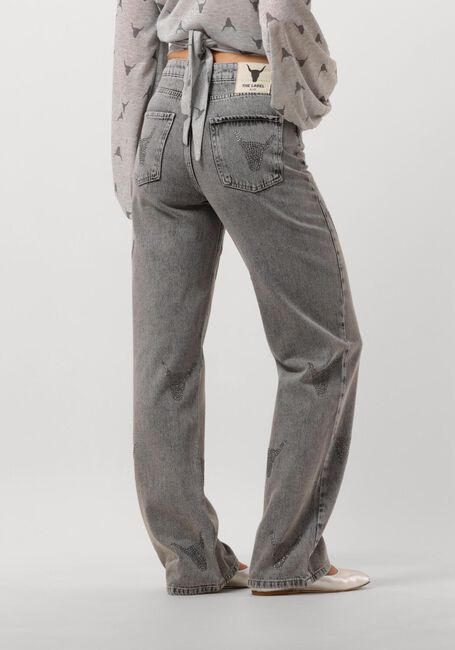ALIX THE LABEL Wide jeans LADIES WOVEN STRASS BULL PANTS en gris - large