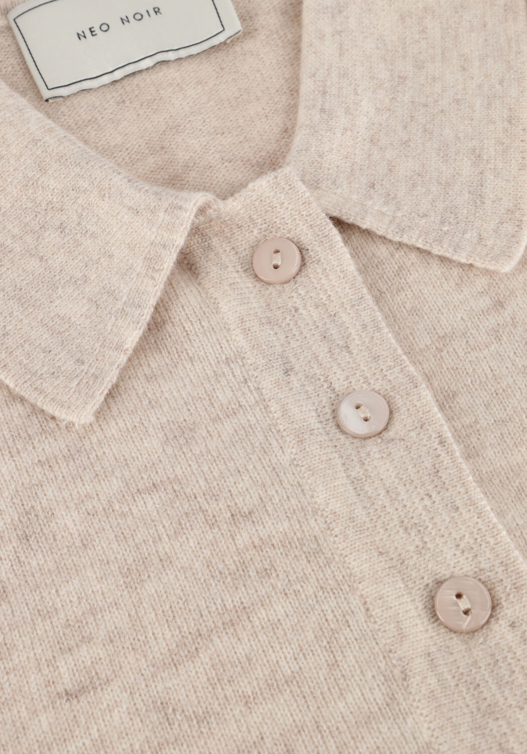 NEO NOIR T-shirt GRACIE KNIT POLO TEE &Eacute;cru - large