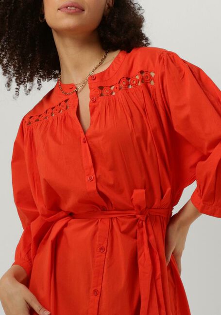 SUMMUM Robe midi DRESS COTTON VOILE en orange - large