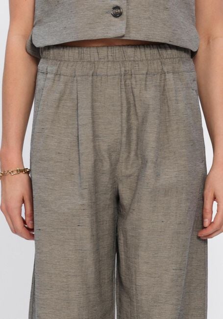 Taupe BY-BAR Wijde broek BENJI MELANGE PANTS - large