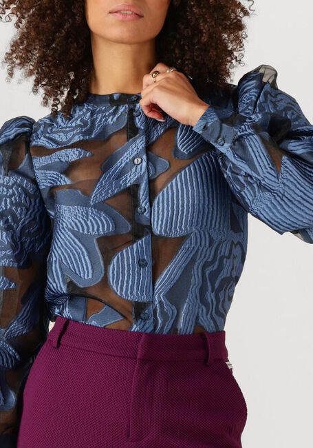 Blauwe POM AMSTERDAM  BLOUSE - DASHING NIGHTS ORGANZA - large