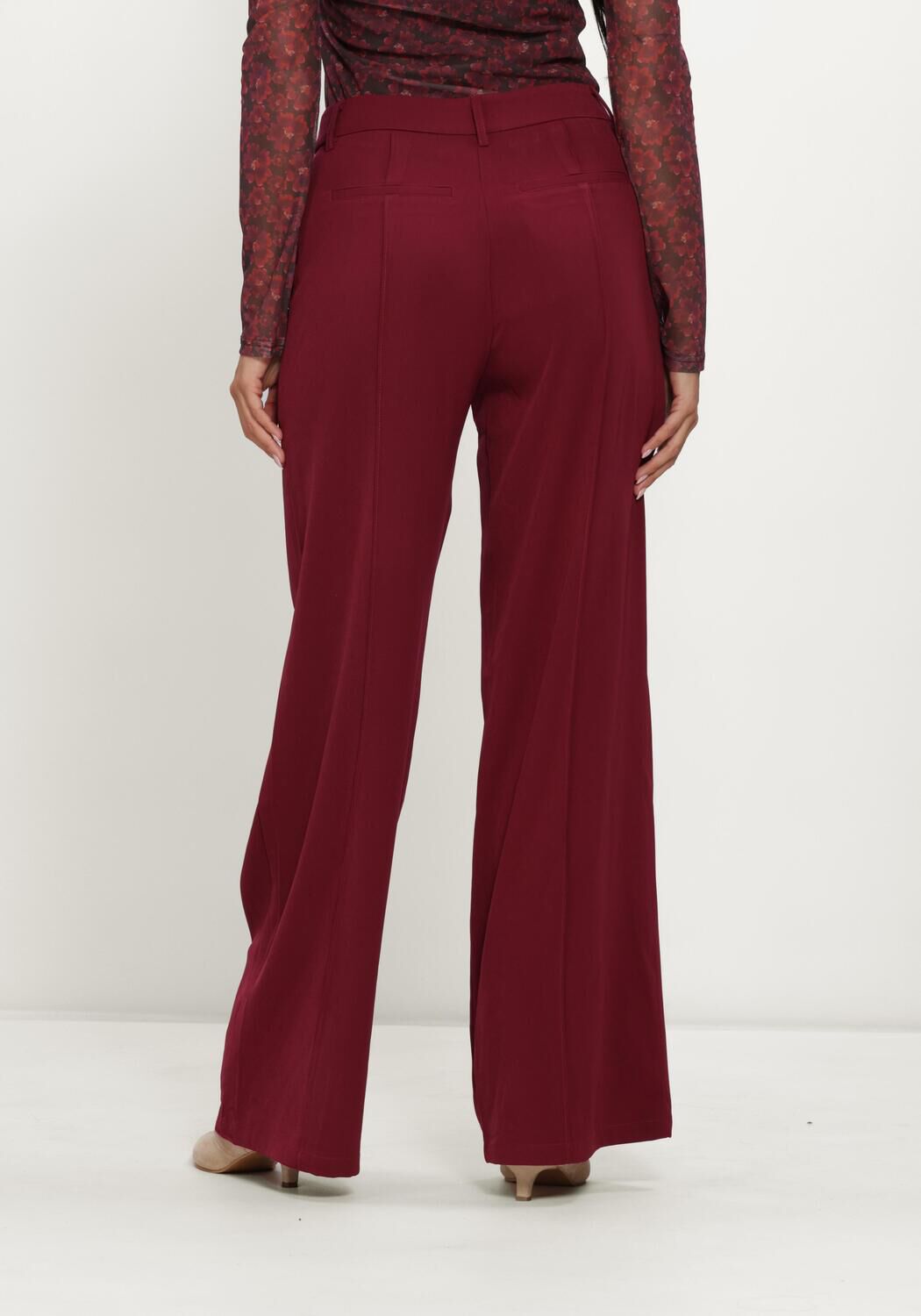 YDENCE Pantalon large PANTS GENEVE Bordeaux - large