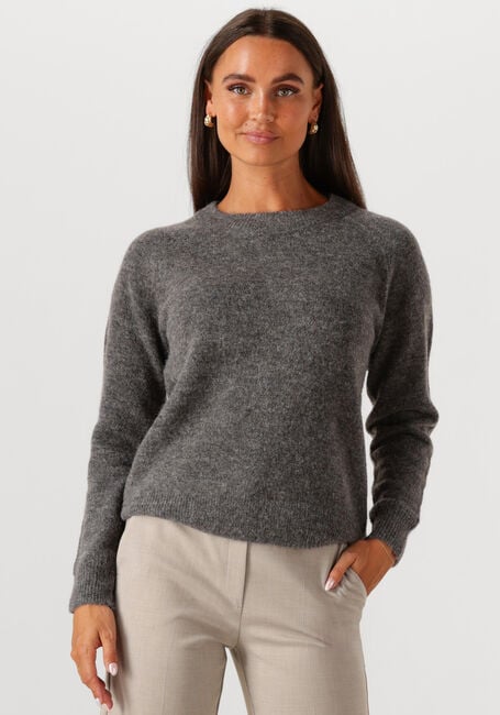 Grijze SELECTED FEMME Trui SLFLULU LS KNIT O-NECK - large