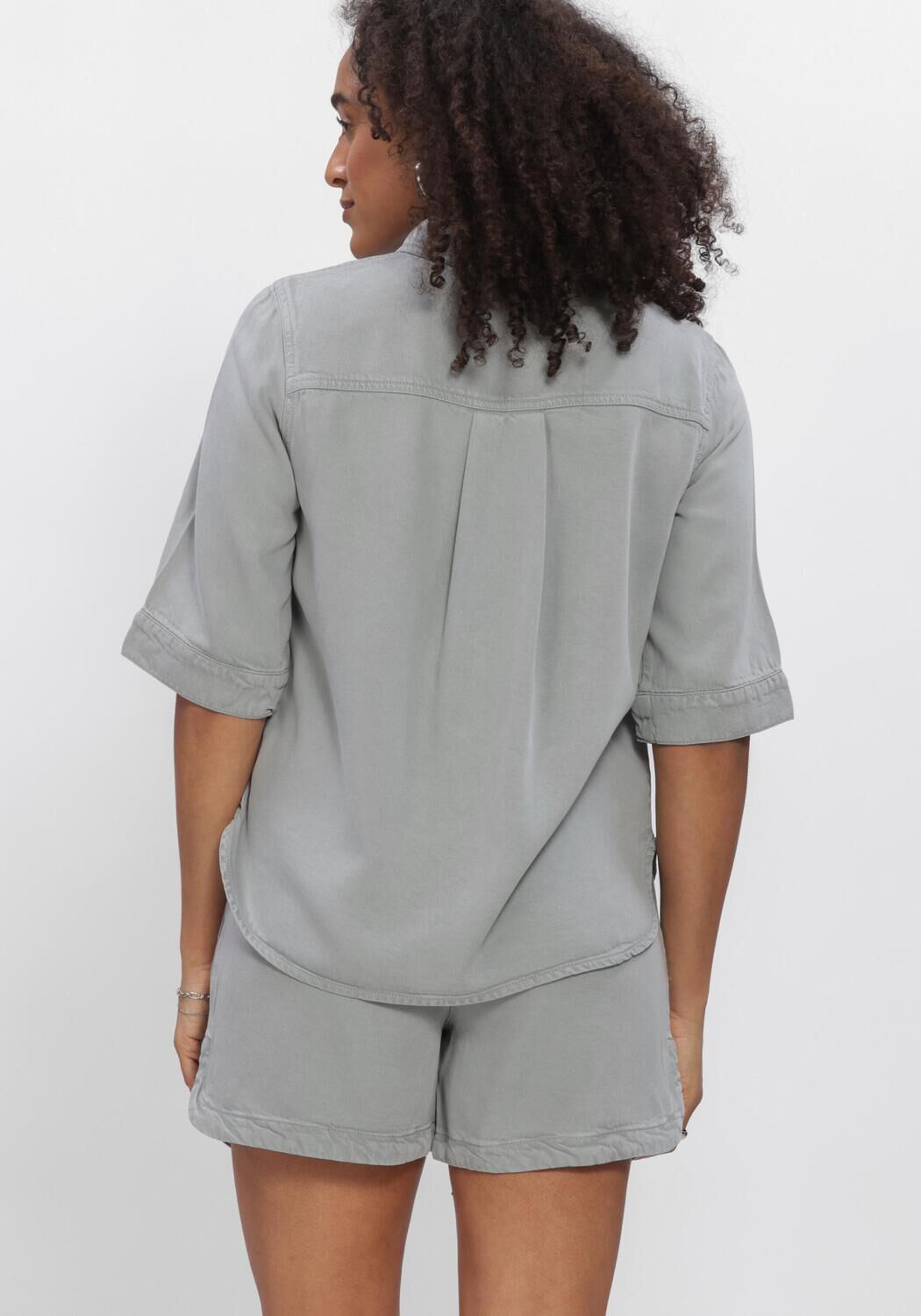 Blauwe OBJECT  OBJFRAME 2/4 RE DENIM TOP NOOS - large