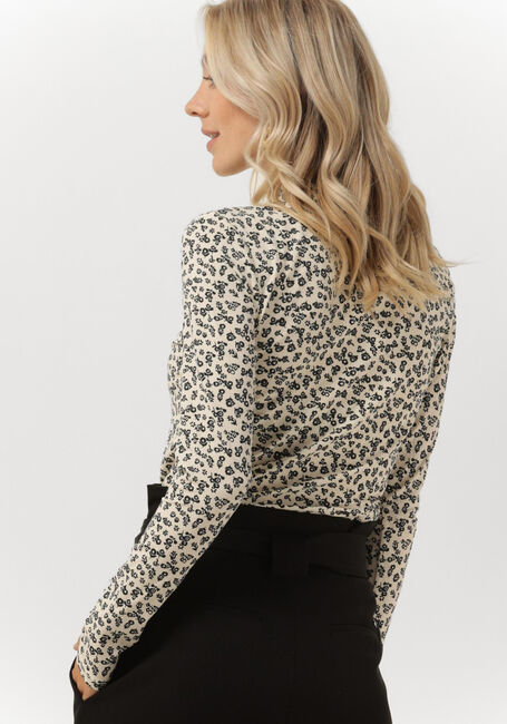 SCOTCH & SODA T-shirt MOCK NECK ALLOVER PRINTED SLIM-FIT ORGANIC COTTON TOP en beige - large