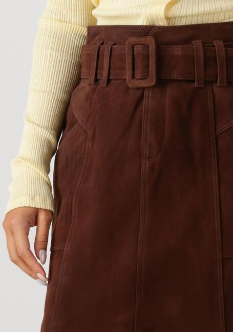 ROUGE EDIT Mini-jupe ROUERNA HW SHORT SUEDE SKIRT en marron - large