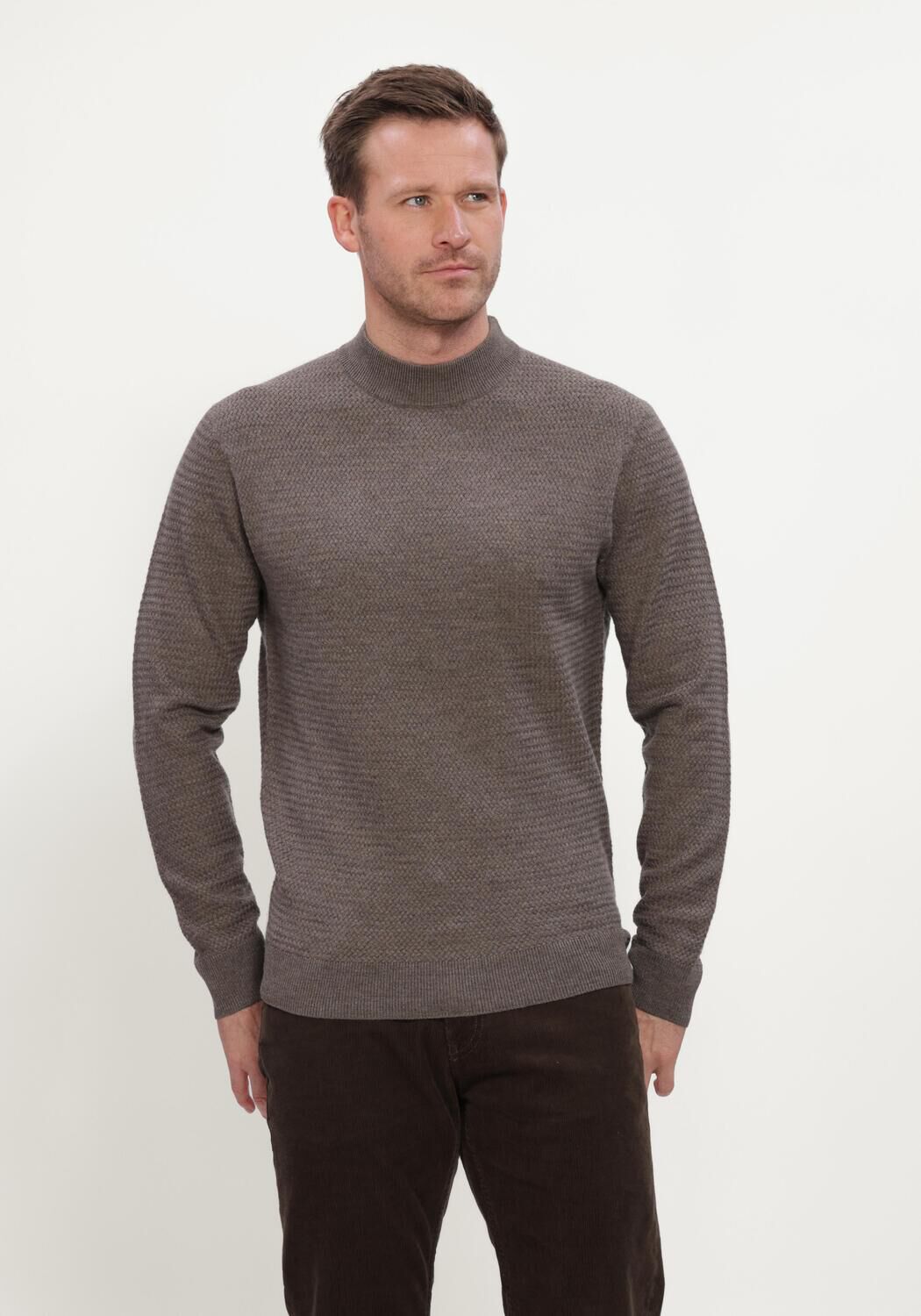 GENTILUOMO Pull TURTLE LS en taupe - large
