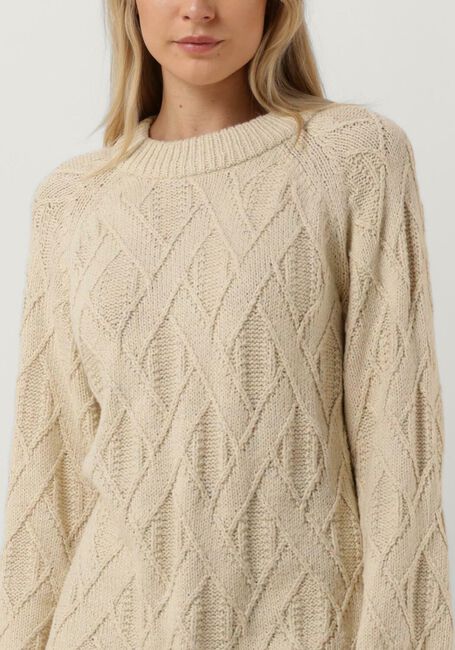 Gebroken wit OBJECT Mini jurk JARYA L/S KNIT TUNIC 123 - large