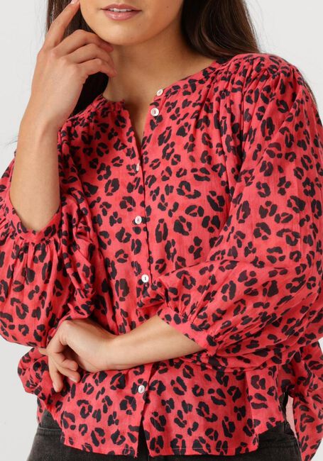 Rode BY-BAR  BECKY RED CHEETAH BLOUSE - large