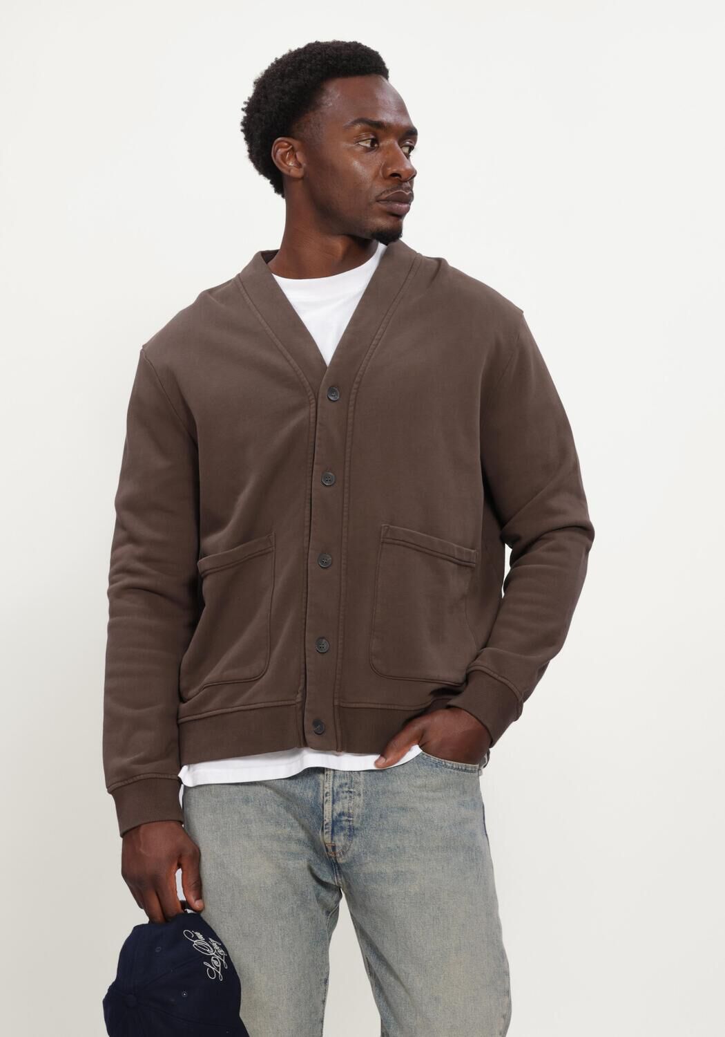 ANERKJENDT Gilet AKSINUS V SWEAT CARDIGAN en marron - large