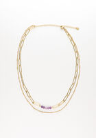 NOTRE-V KETTING DUBBEL CHAIN Collier en violet - medium