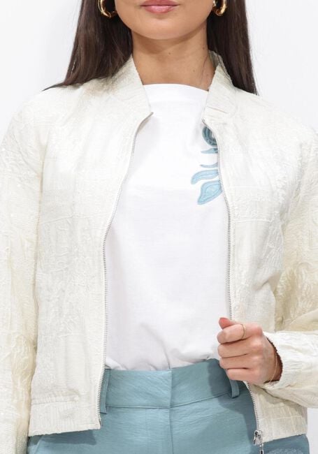 Gebroken wit JANSEN AMSTERDAM Jack SHANTI JASJE PE 275 BOMBER LONG SLEEVE EMBROIDERY - large