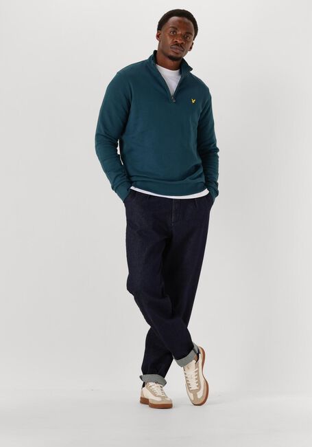 Blauwe LYLE & SCOTT Sweater LOOPBACK QUARTER ZIP SWEAT - large