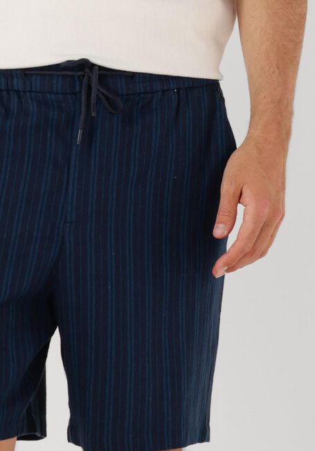 SHIWI Pantalon courte MEN LEWIS LINEN SHORTS YAM DYE STRIPES Bleu foncé - large