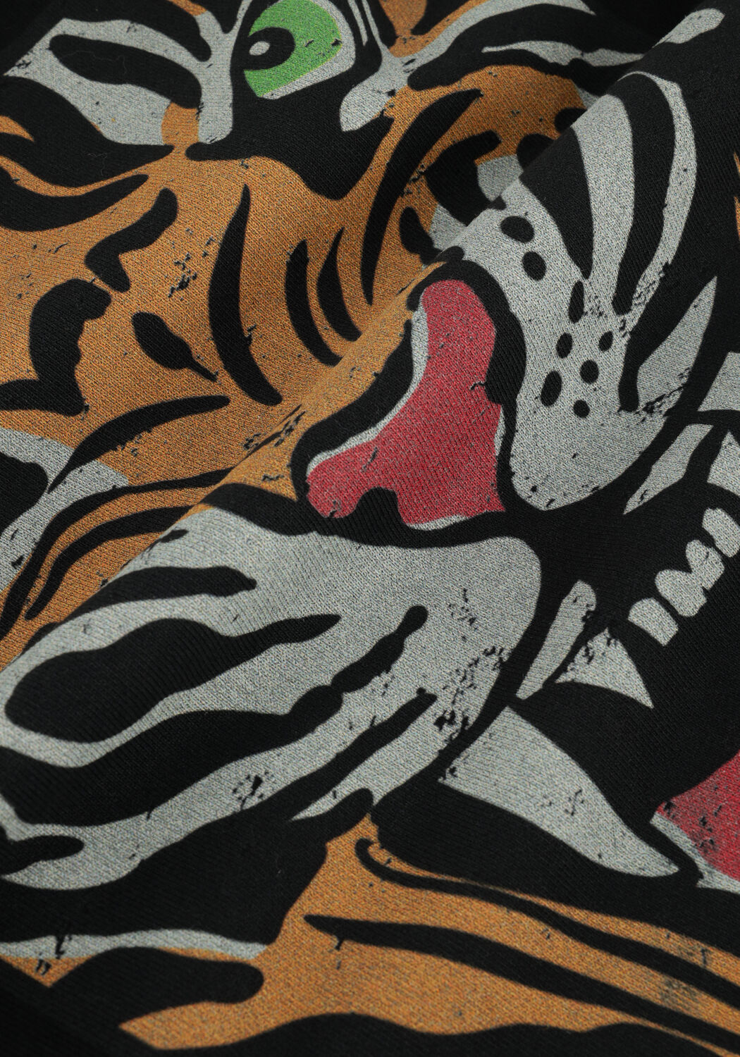 Zwarte ALIX THE LABEL Mini jurk LADIES KNITTED LONG TIGER SWEATER - large