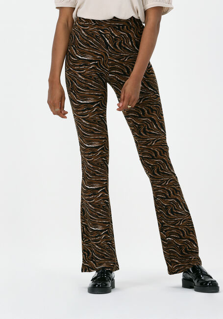 COLOURFUL REBEL Pantalon évasé TIGER PEACHED FLARE PANTS en marron - large
