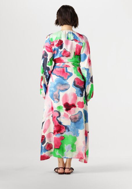 JANSEN AMSTERDAM Robe maxi NIENKE JURK WM 564 WRAP LONG PUFFED SLEEVE en multicolore - large