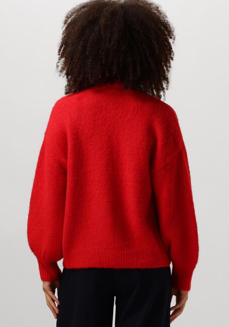 SUMMUM Gilet PUFF SLEEVE CARDIGAN COZY MELANGE KNIT en rouge - large