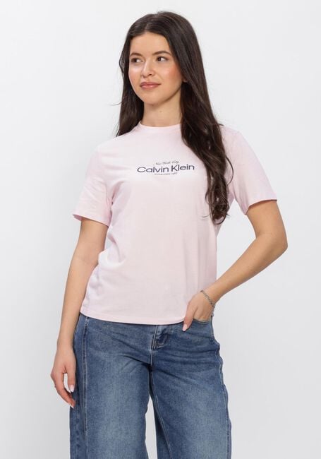 Lichtroze CALVIN KLEIN T-shirt SS CLASSIC CK NYC LOGO TEE - large