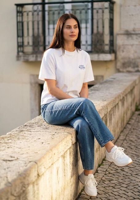 Witte CALVIN KLEIN T-shirt SS BOXY GRAPHIC T-SHIRT - large