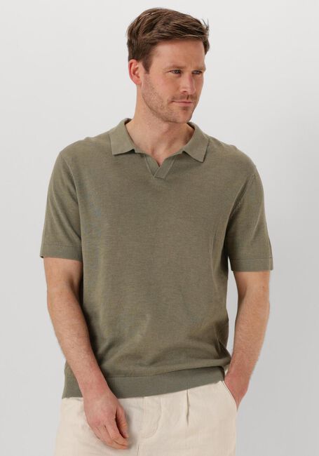 SELECTED HOMME Polo SLHMATTIS SS KNIT SUN OPEN POLO NOOS Olive - large