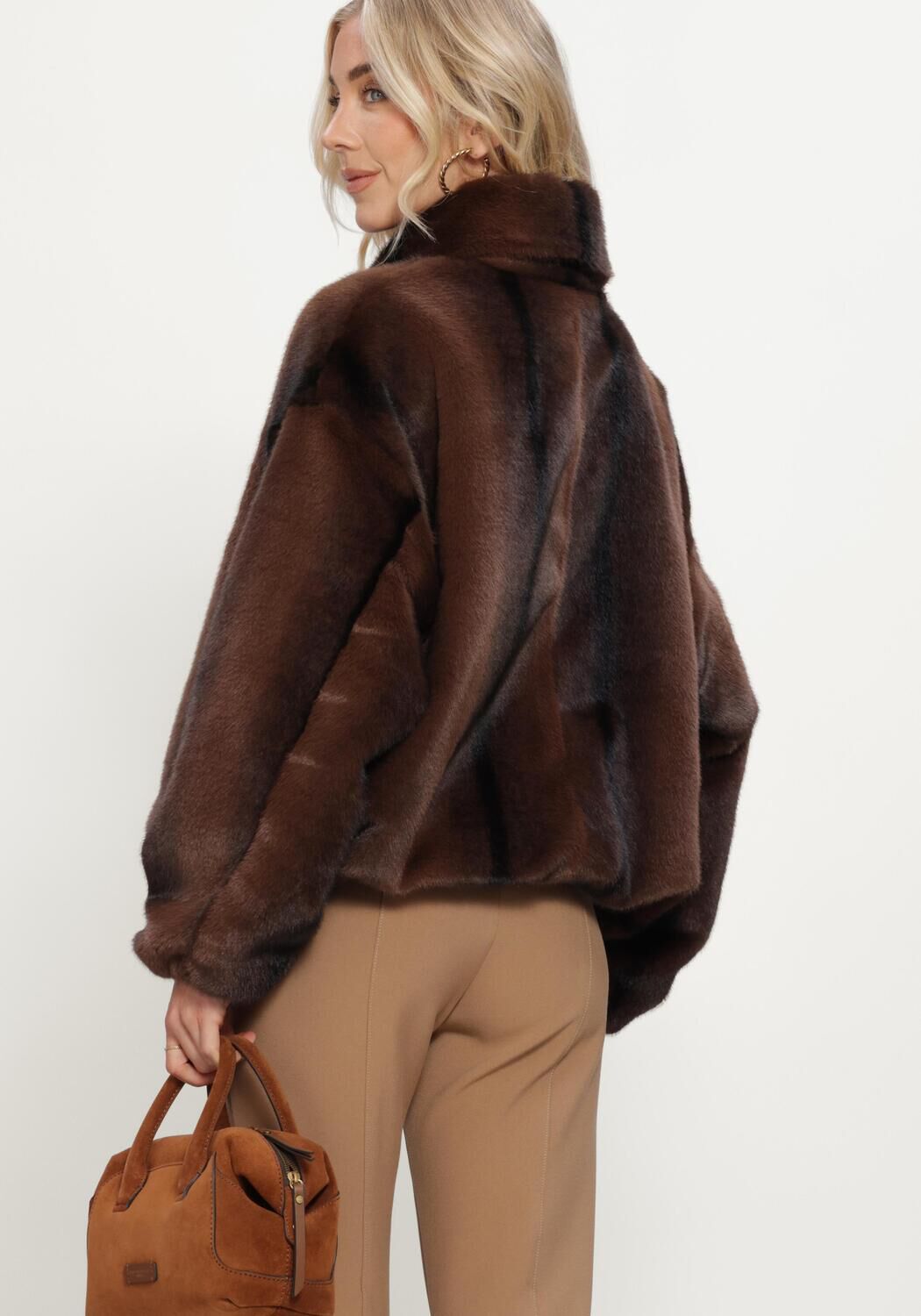 Bruine STUDIO AR Faux fur jas ARIA FAUX MINK - large