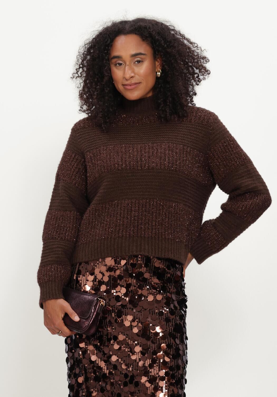 POM AMSTERDAM Pull KATE CHOCOLATE BROWN en marron - large