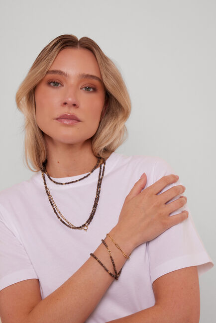 Bruine NOTRE-V Sieraad KETTING/ARMBAND COMBINATIE - large