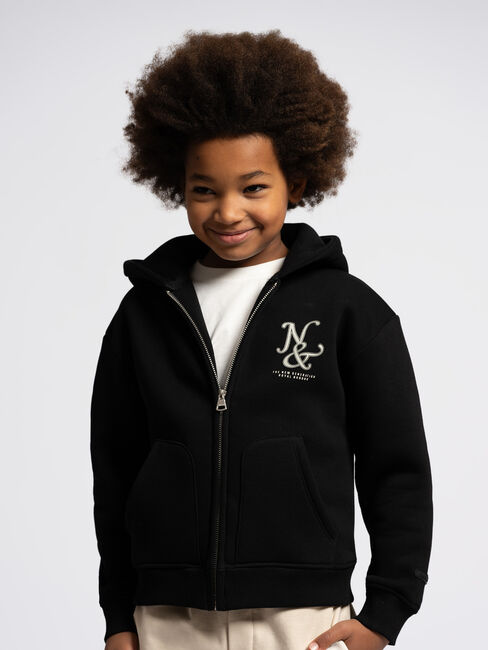 Zwarte NIK & NIK Vest ROMAN ZIP HOODIE - large
