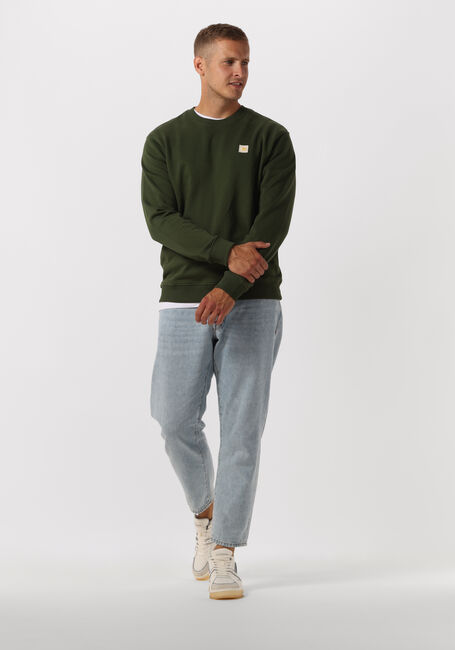 Groene SCOTCH & SODA Trui ESSENTIALS LOGO BADGE CREW NECK SWEAT - large