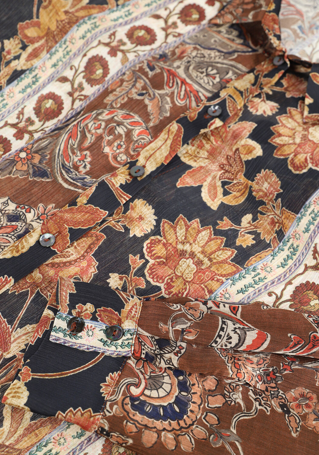 SUMMUM BLOUSE FLOWER PRINT Blouses en marron - large