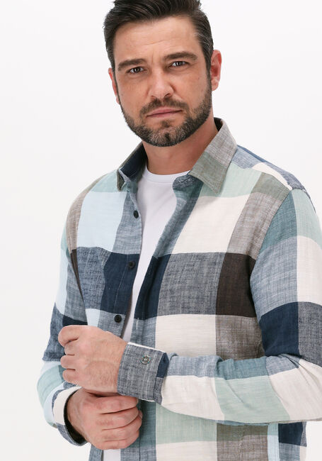 Groene CAST IRON Casual overhemd LONG SLEEVE SHIRT BOLD CHECK SLUB COTTON - large