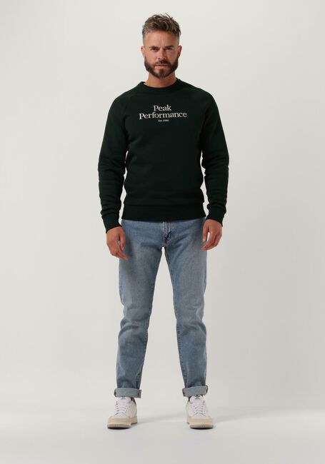 Donkergroene PEAK PERFORMANCE Trui M ORIGINAL CREW - large