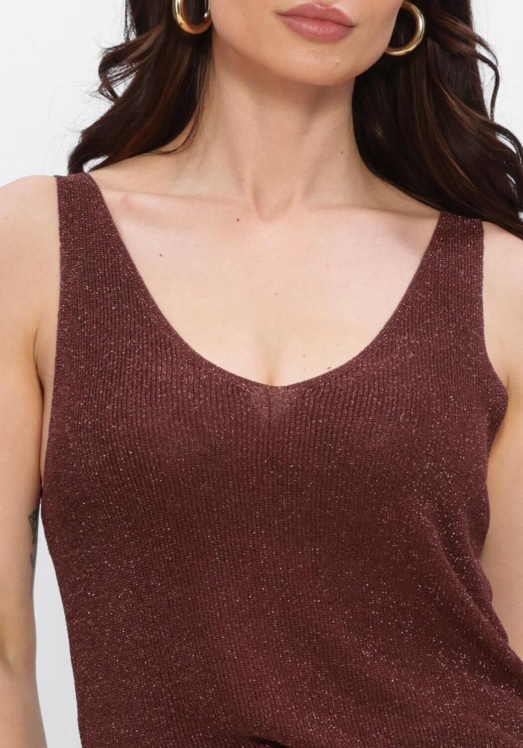 YDENCE Haut KNITTED TOP LUX en marron - large
