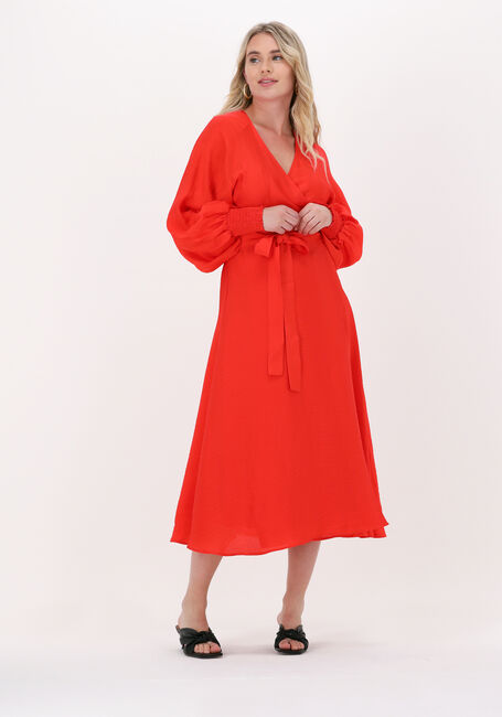 GESTUZ Robe midi LUELLA LONG WRAP DRESS en orange - large