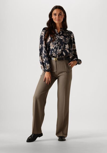Donkerblauwe NEO NOIR  NANI CANVAS FLOWER BLOUSE - large