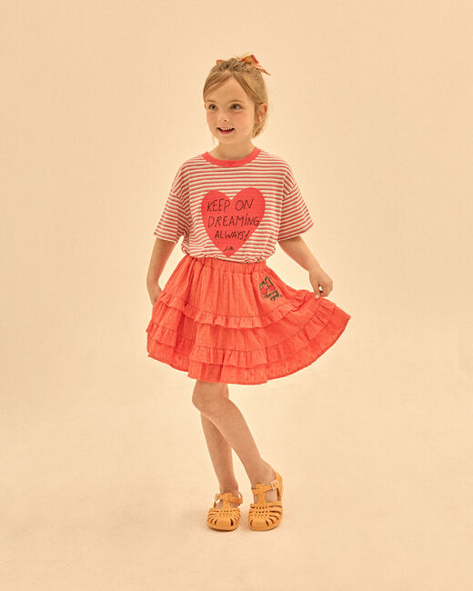 Jelly Mallow Mini-jupe CHERRY FRILL SKIRT en orange - large
