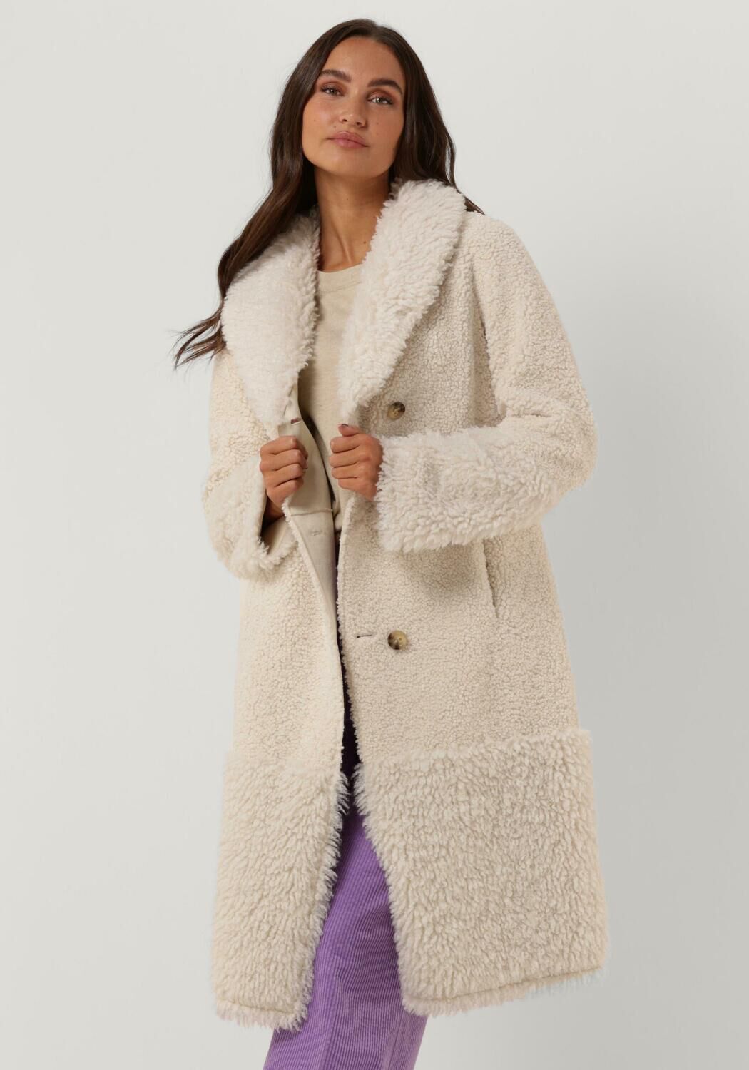 beaumont manteau teddy lammy reversible coat en blanc