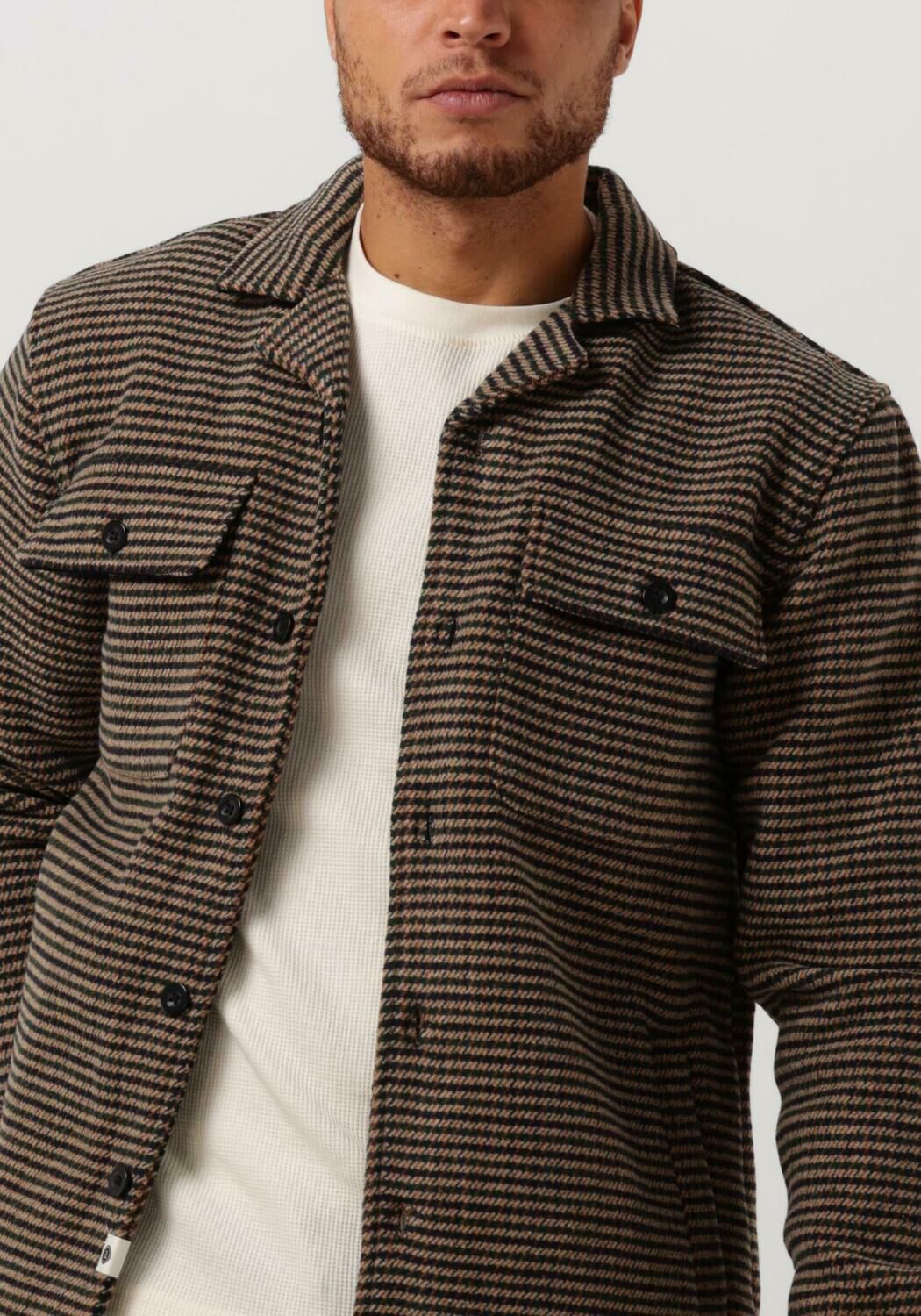 ANERKJENDT Jack AKCUBA DOGTOOTH OVERSHIRT en marron - large