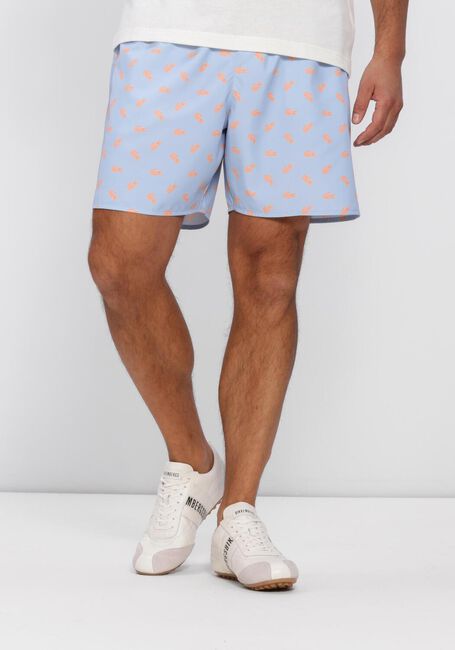Lichtblauwe LACOSTE Zwembroeken MID LENGTH CROCODILE PRINT SWIM TRUNKS - large