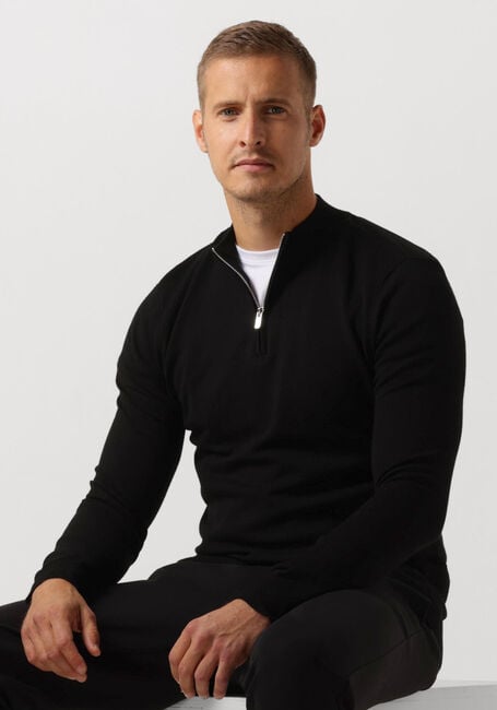 PUREWHITE Pull ESSENTIAL KNIT HALF ZIP LS en noir - large