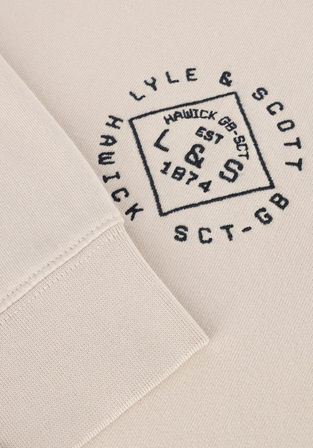 Beige LYLE & SCOTT Sweater STAMP CREW NECK SWEATSHIRT - large