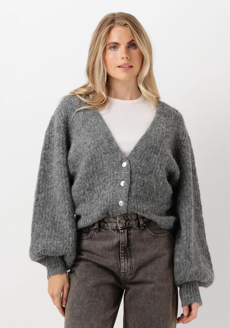 CO'COUTURE Gilet CORELIE BUTTON KNIT en gris - large
